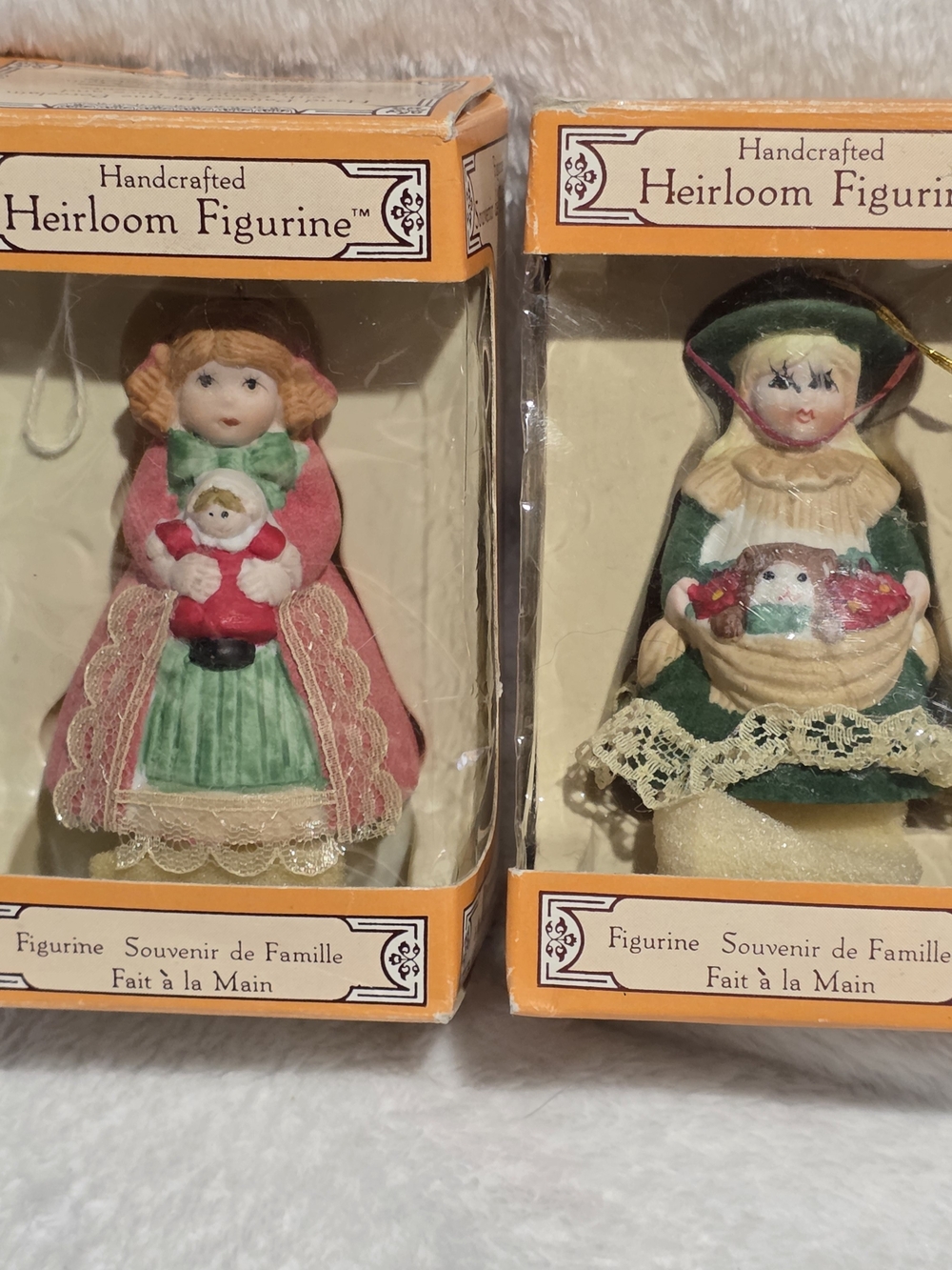 Vintage Jasco Handcrafted Heirloom Porcelain Bell Ornaments - Pair